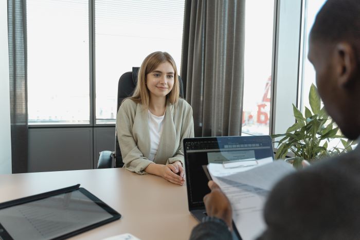 job interview test.