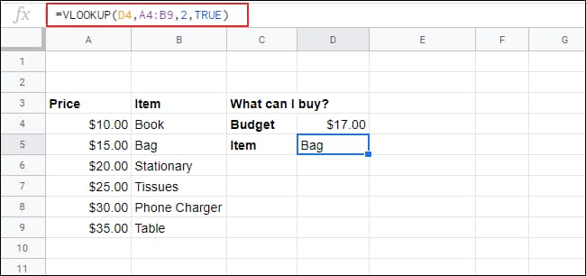 sheets lookup search 7