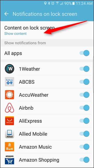 كيفية إخفاء التنبيهات على شاشة قفل اندرويد9