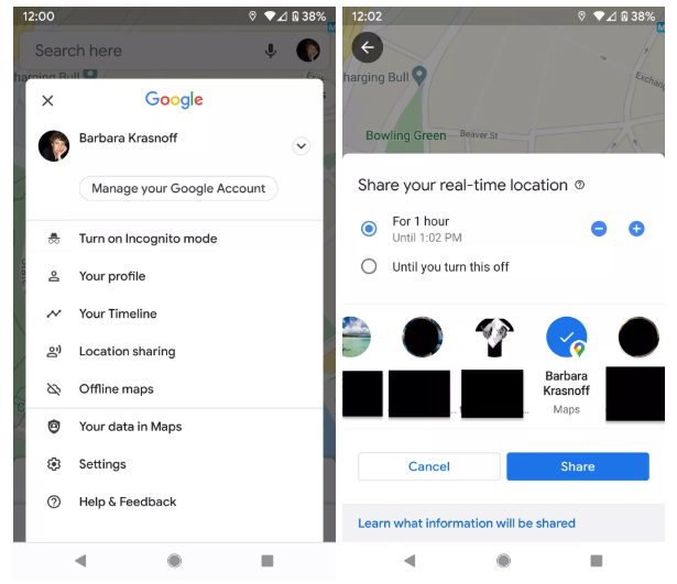مشاركة الموقع الجغرافي على اندرويد 1