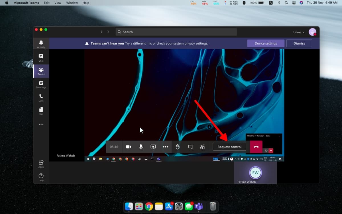 طريقة مشاركة شاشة Microsoft Teams 5