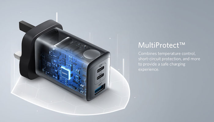 شاحن (Anker PowerPort 3 65W): اشحن أجهزتك في وقت واحد خلال سفرك