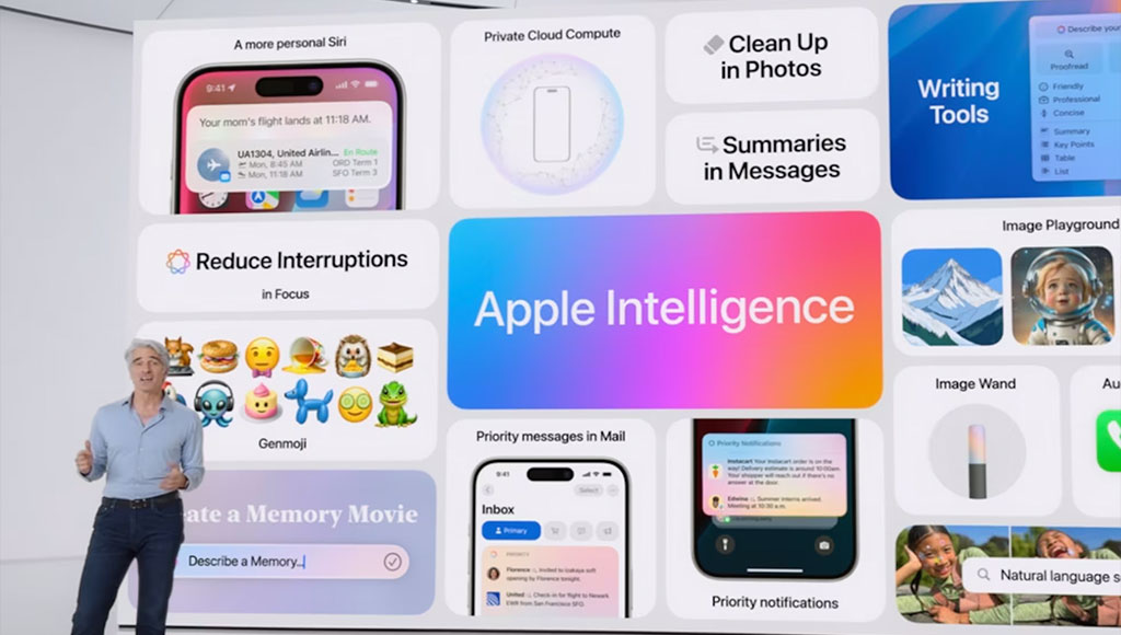 الرئيس التنفيذي لشركة Apple وخلفه الإعلان عن ميزات ذكاء Apple الجديدة