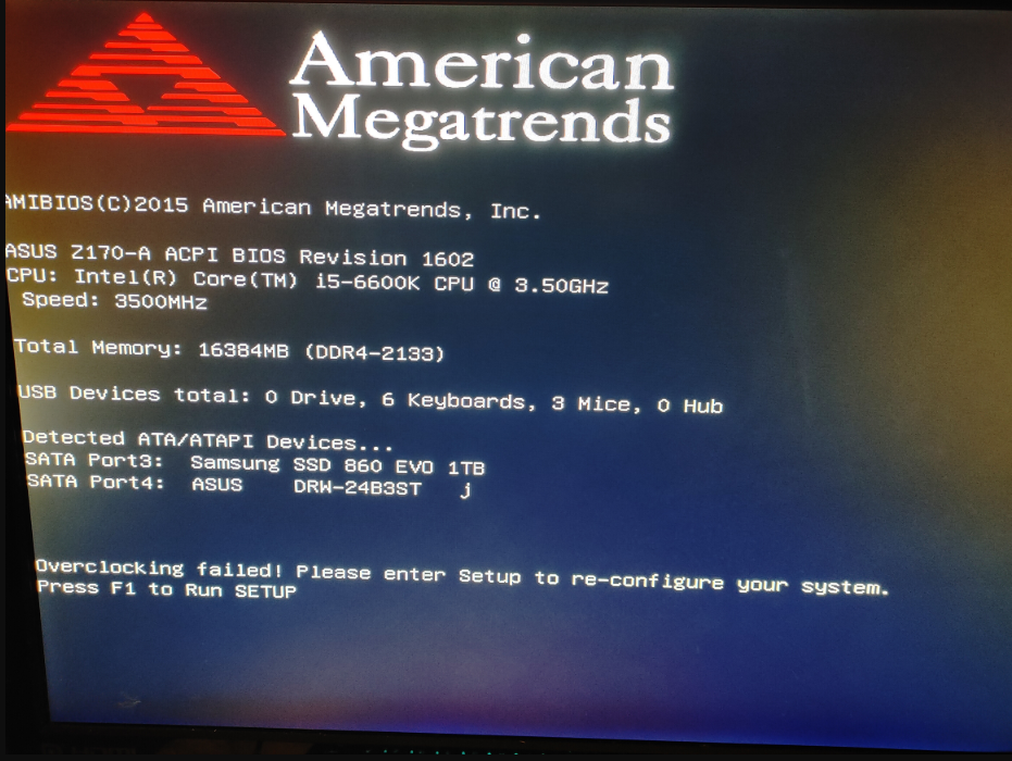 مشكلة Failed to Overclock