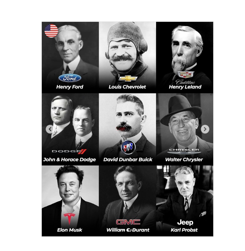 أهم مؤسسي شركات السيارات في أمريكا