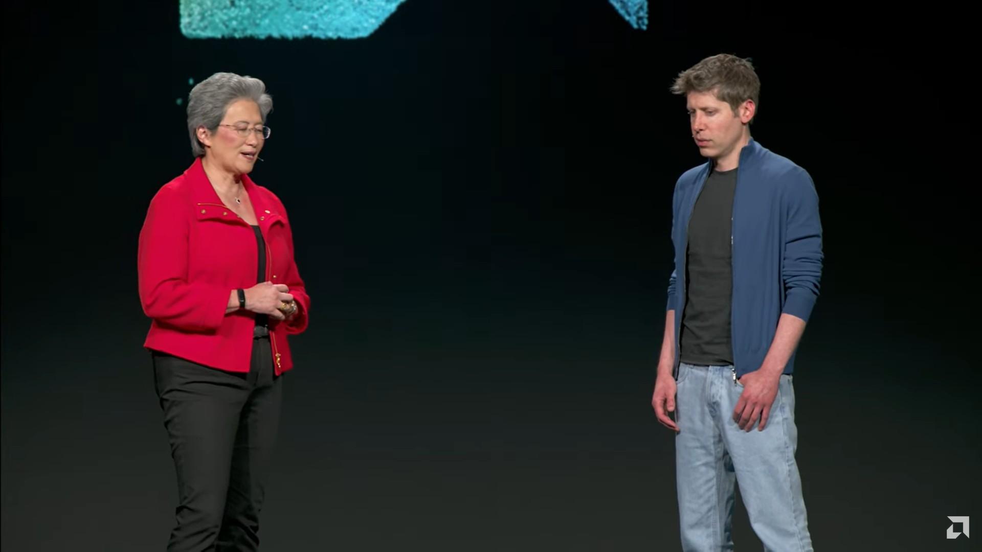 ليزا سو، الرئيس التنفيذي لشركة AMD، وسام ألتمان، الرئيس التنفيذي لشركة OpenAI