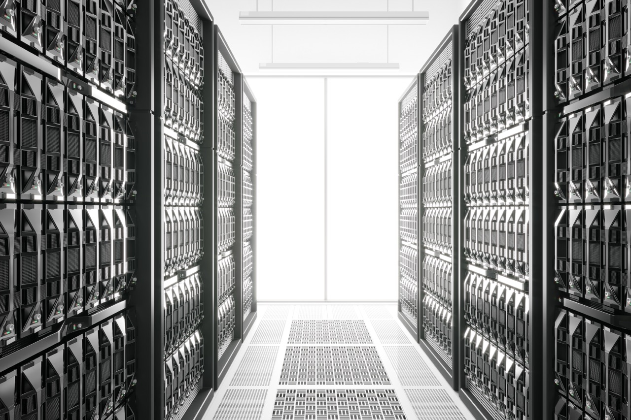 Server room background with equipment