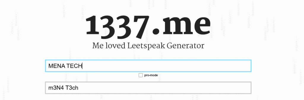 كلمات سر قوية باستخدام Leet Speak