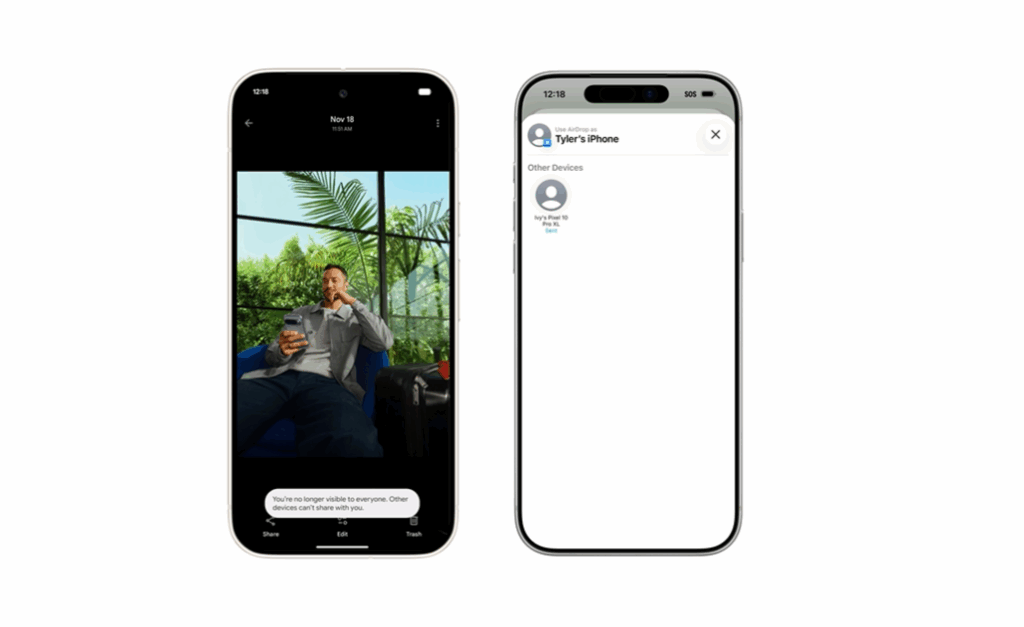 توافق Quick Share مع AirDrop