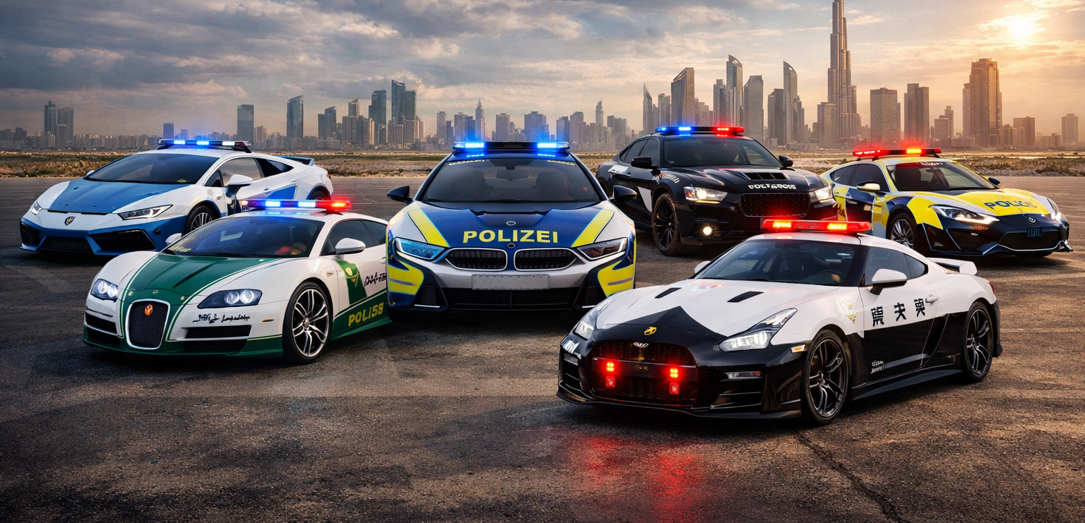 دول عربية في الصدارة، من الدول التي تملك أسرع سيارات الشرطة الخارقة 2025