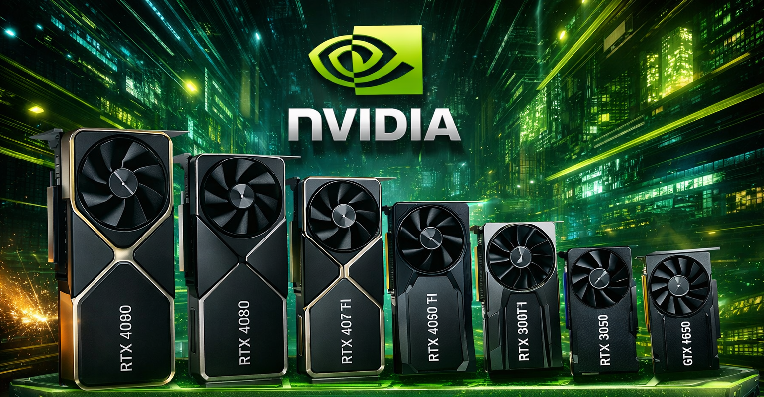 أحدث ترتيب كروت الشاشة nvidia من الأقوى إلى الأضعف من الفئة الاقتصادية إلى وحش الأداء