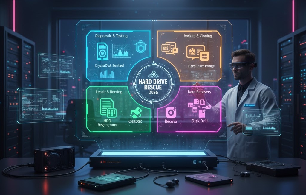 أفضل برامج إصلاح القرص الصلب وفحصه 2026