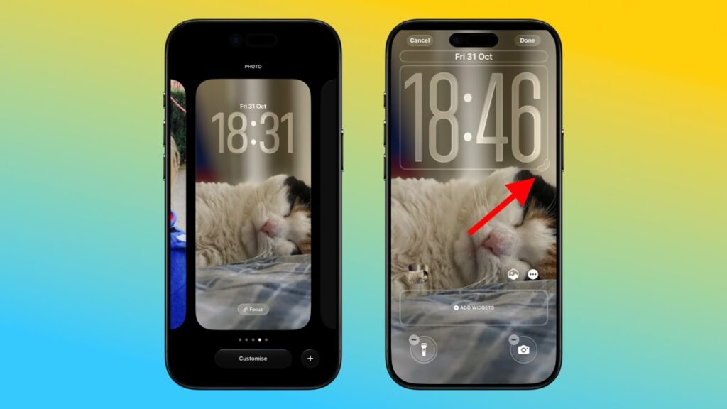 طريقة تغيير شكل الساعة في شاشة القفل للايفون