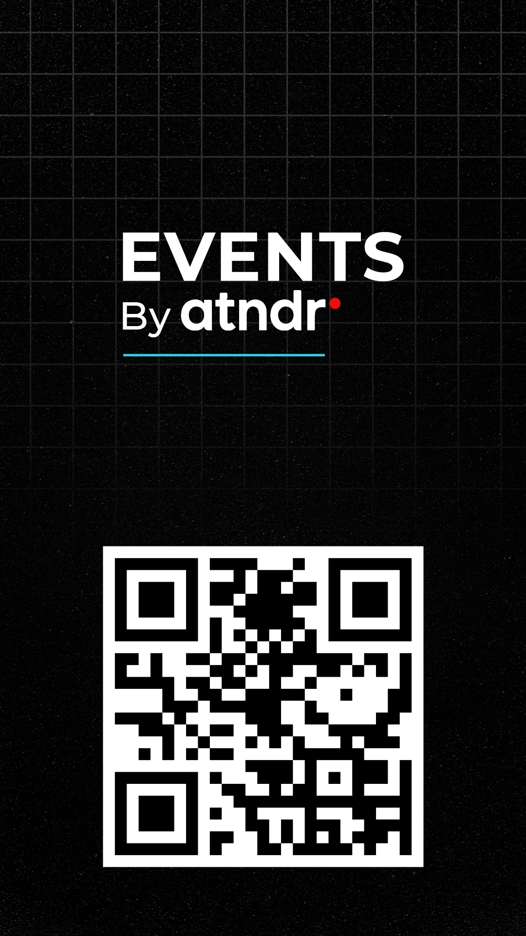 قسم الفعاليات EVENTS By atndr مع رمز QR