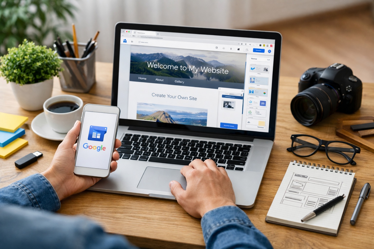 كيفية إنشاء موقع الكتروني مجاني على google