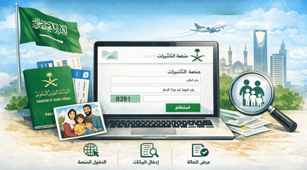 انشاء صورة لمقال كيفية استعلام عن طلب زيارة عائلية من منصة التأشيرات السعودية بخطوات سهلة