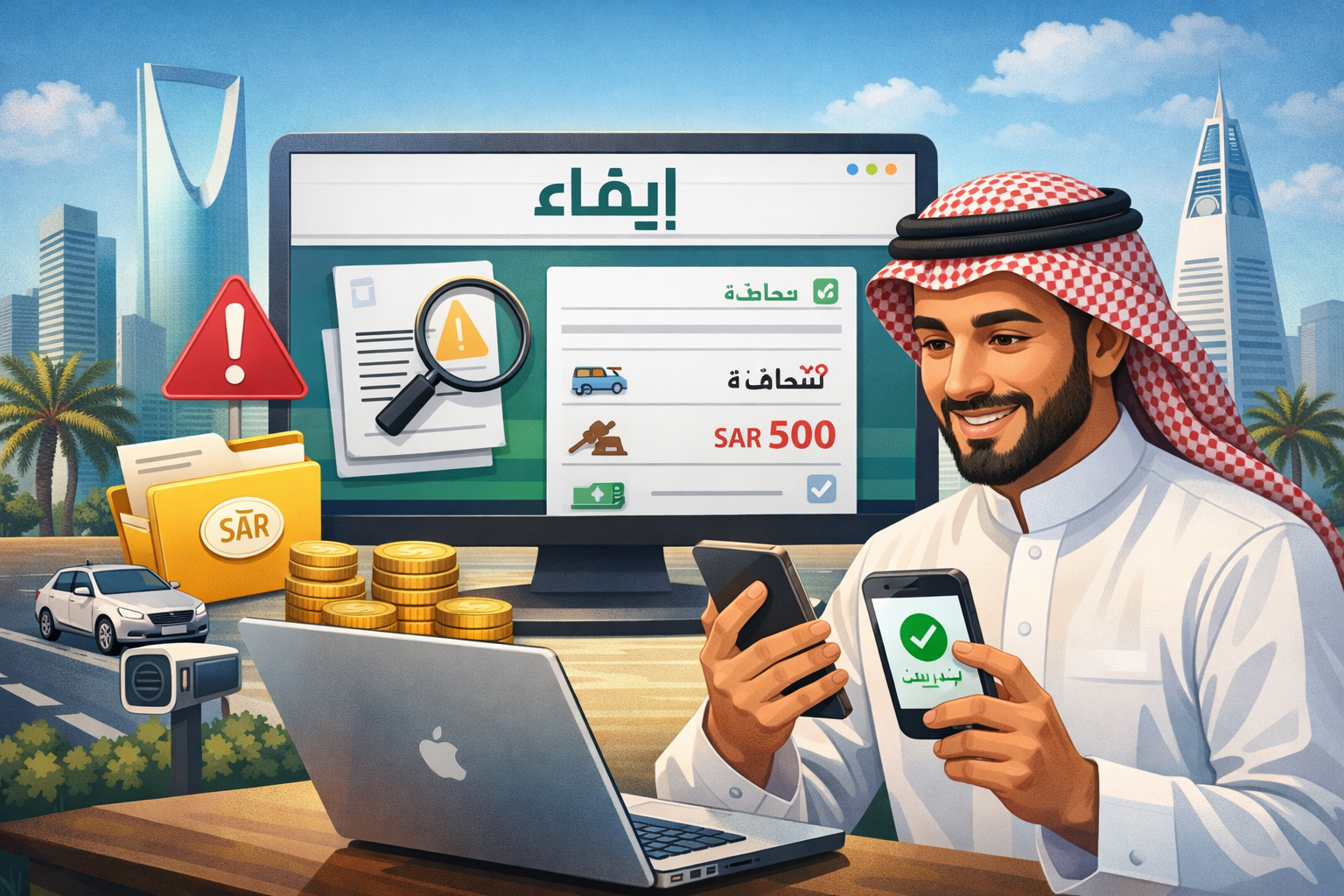 كيفية استعلام عن مخالفات إيفاء بسهولة خطوة بخطوة