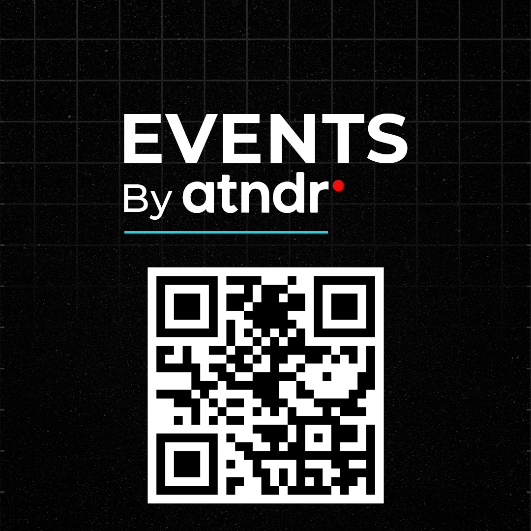 قسم الفعاليات EVENTS By atndr مع رمز QR