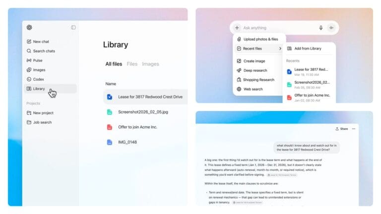 مزايا جديدة في ChatGPT لتسهيل إدارة الملفات