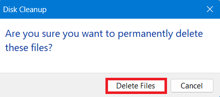 Delete temporary files using diskclean up tool 3