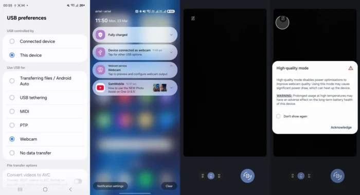 ميزة في تحديث One UI 8.5 تسمح بتحويل هاتف Galaxy إلى كاميرا ويب