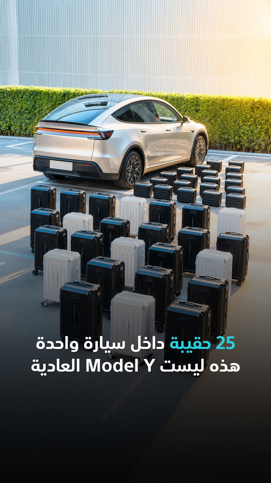 25 حقيبة داخل سيارة واحدة... هذه ليست Model Y العادية