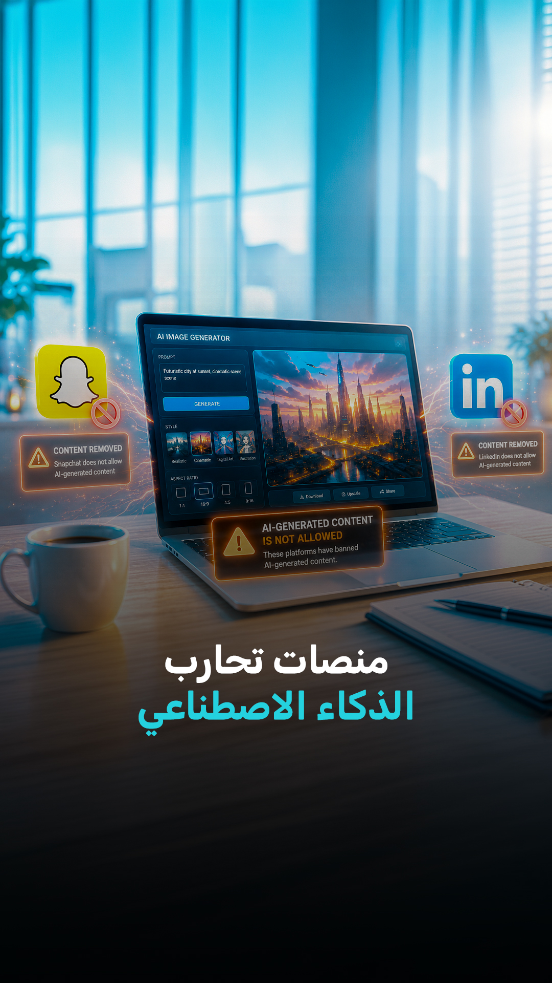 سناب شات ولينكدان تتخذان قرارات حاسمة ضد محتوى الذكاء الاصطناعي!